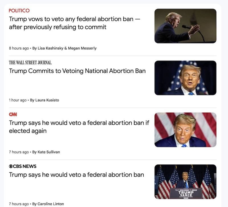 Donald Trump says he'd veto an abortion ban, but why would you trust him?